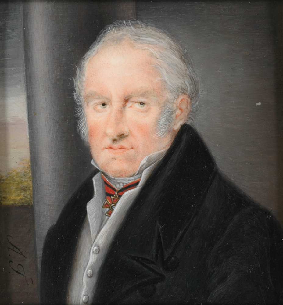 Gentleman With A Neck Cross Of Russian St. Vladimir Order Of 3rd Class And His Wife by Alexander Kirilovich Golovachevsky